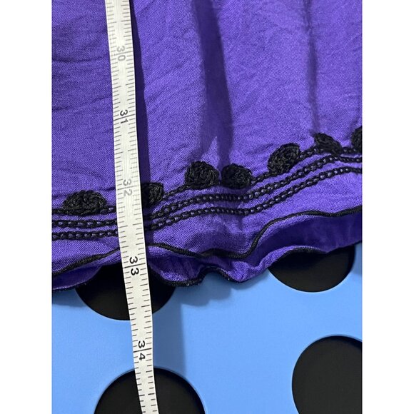 POUPETTE ST. BARTH Tunic Dress 3/4 Sleeve Embroidered Purple size Large - Picture 11 of 11